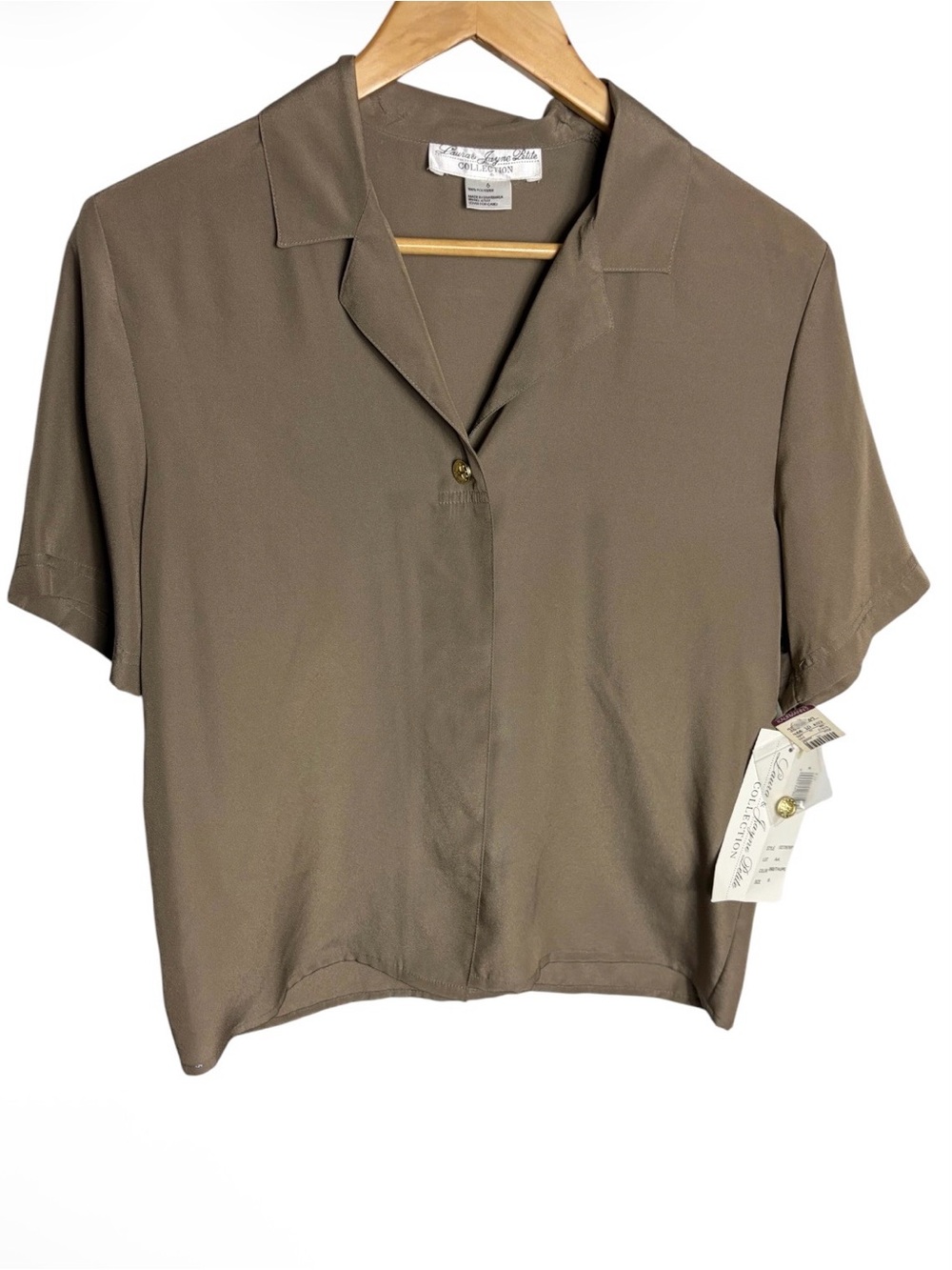 NWT deadstock 90s Laura & Jayne  brown button up blouse size 6